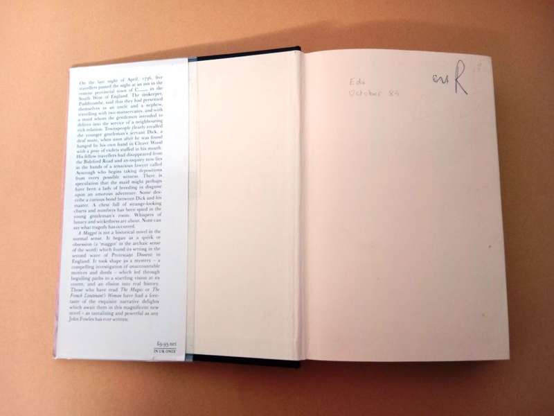 A Maggot, John Fowles [first edition, 1985]