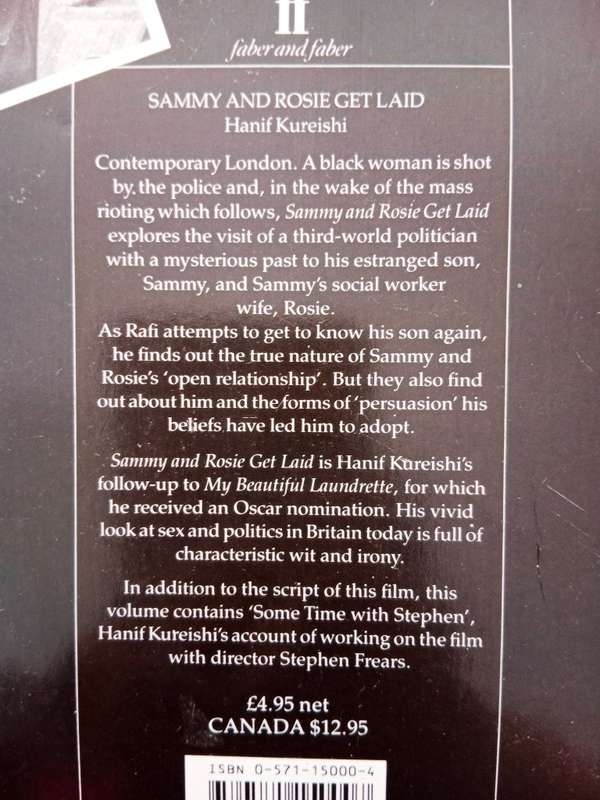 Sammy and Rosie Get Laid, Hanif Kureishi
