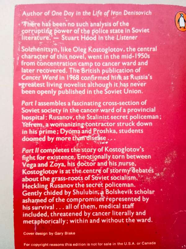 Cancer Ward, Alexander Solzhenitsyn