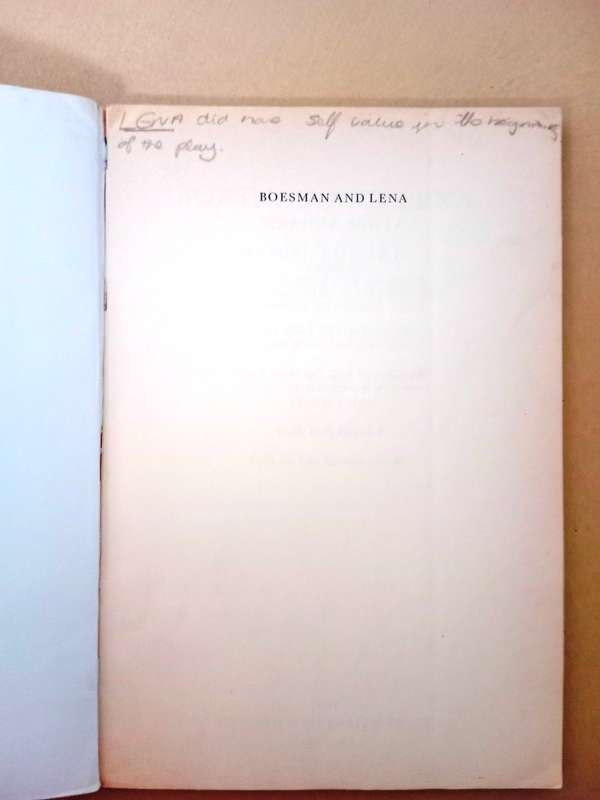 Boesman and Lena, Athol Fugard
