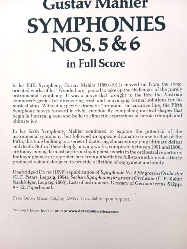 Symphonies Nos. 5 and 6 in full score, Gustav Mahler