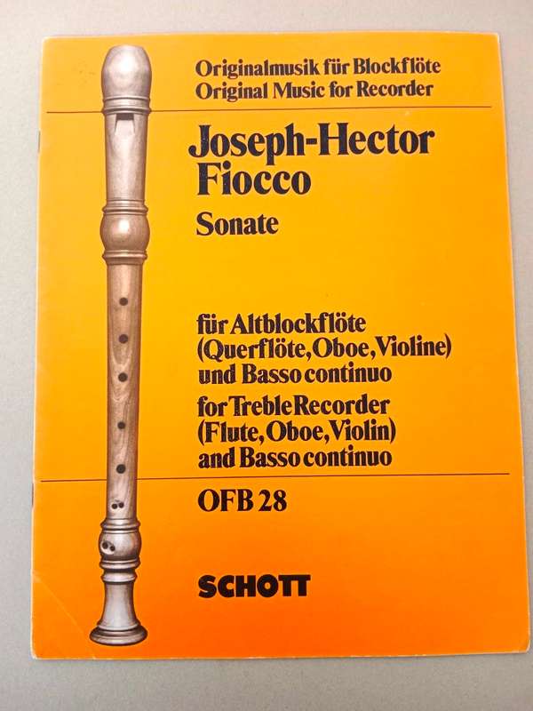 Sonata for treble recorder and basso continuo, Joseph-Hector Fiocco