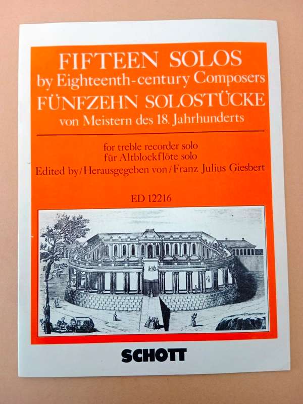 Fifteen Solos by Eighteenth-Century Composers for treble recorder
