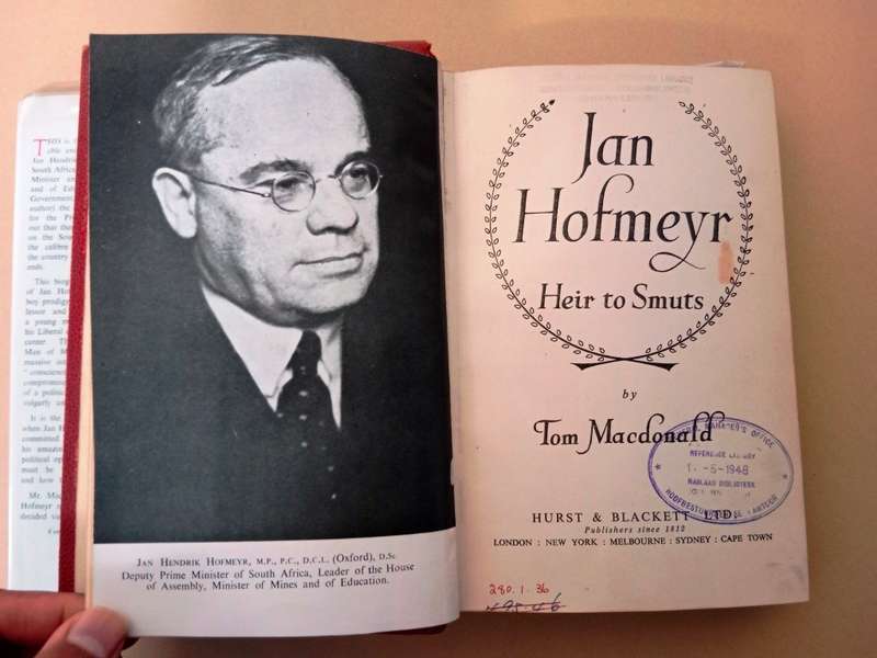Jan Hofmeyr - Heir to Smuts, Tom Macdonald