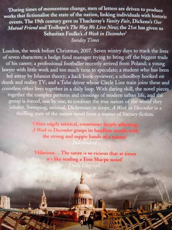 A Week in December, Sebastian Faulks