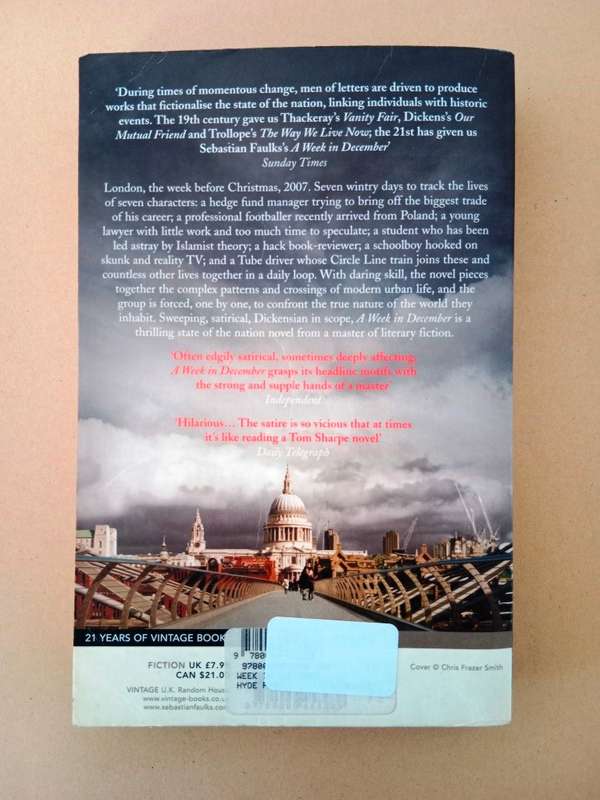 A Week in December, Sebastian Faulks