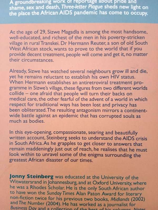 Three-Letter Plague, Jonny Steinberg