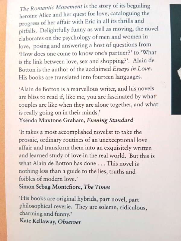 The Romantic Movement, Alain de Botton