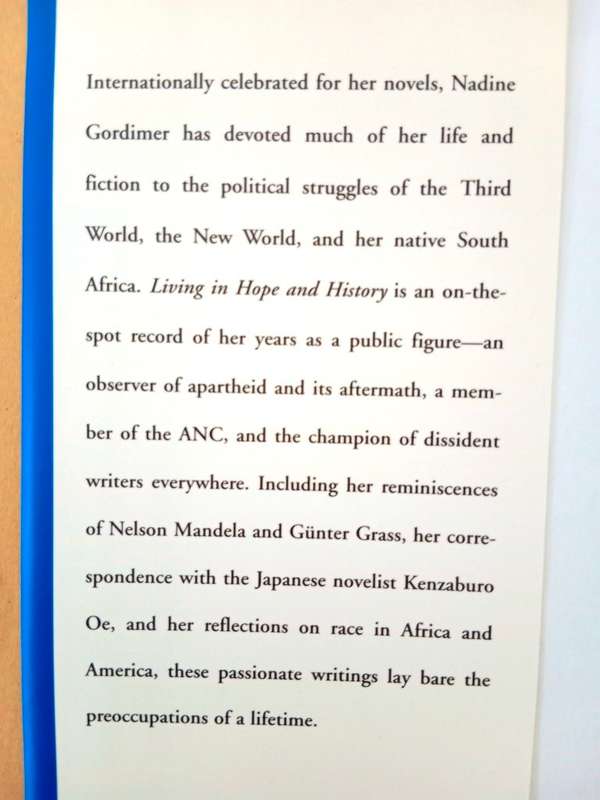 Living in Hope and History - Notes from our Century, Nadine Gordimer