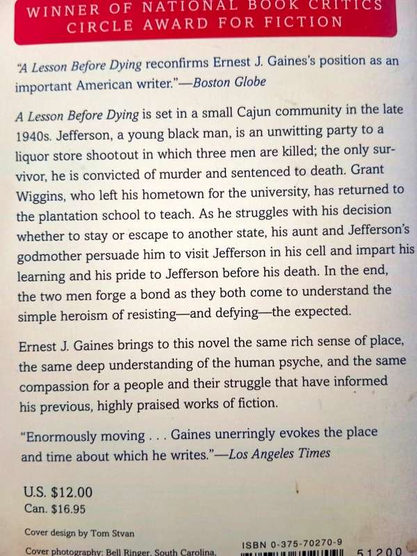A Lesson Before Dying, Ernest J. Gaines