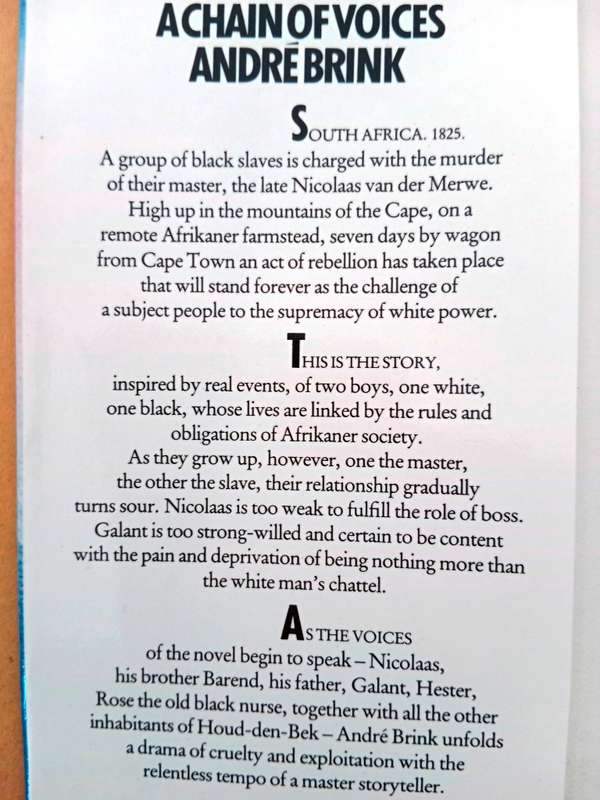 A Chain of Voices, André Brink
