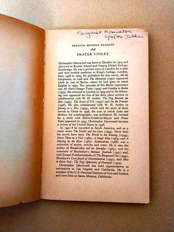 Prater Violet, Christopher Isherwood