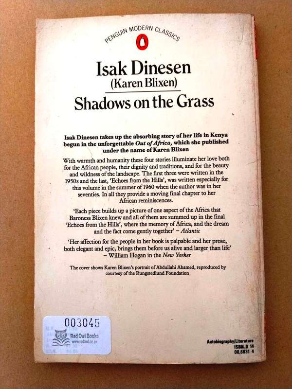 Shadows on the Grass, Isak Dinesen (Karen Blixen)