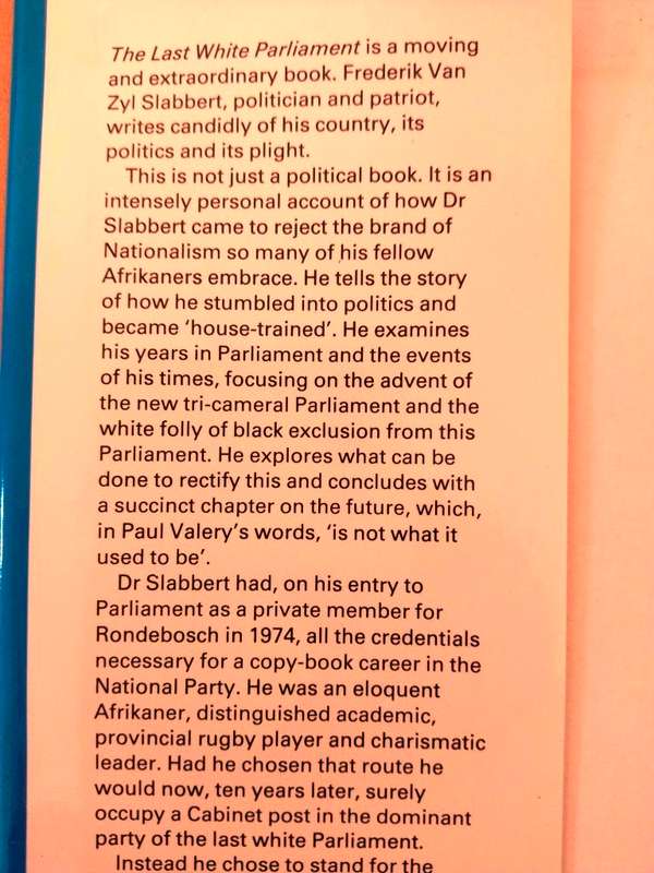 The Last White Parliament, Frederik van Zyl Slabbert