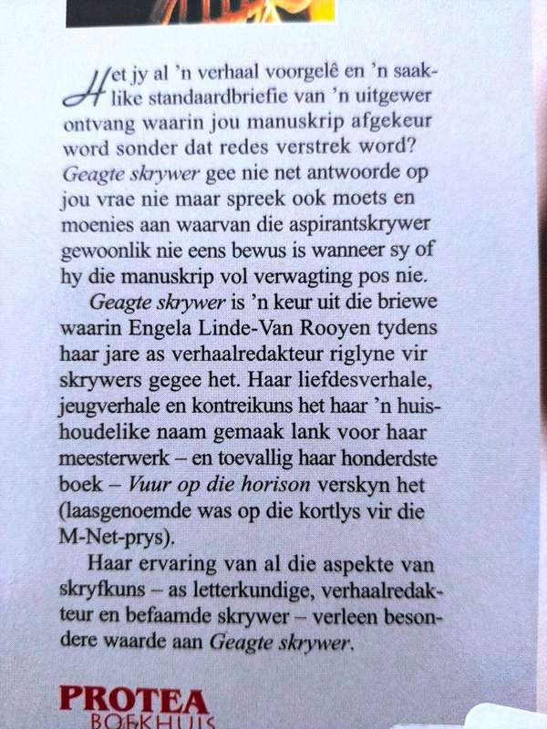 Geagte Skrywer, Engela Linde-Van Rooyen