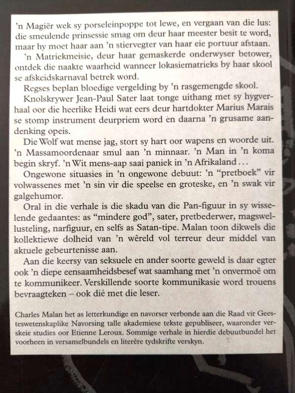 Pan se pretboek, Charles Malan [kortverhale]