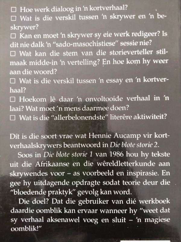 Die Blote Storie 2 - 'n Werkboek vir kortverhaalskrywers, Hennie Aucamp