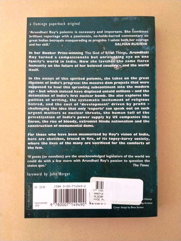The Algebra of Infinite Justice, Arundhati Roy
