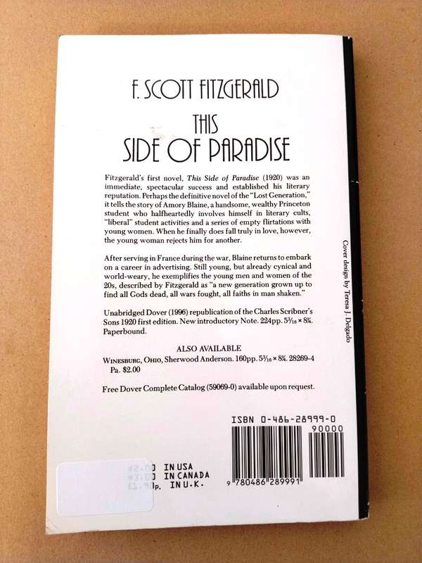 This Side of Paradise, F. Scott Fitzgerald