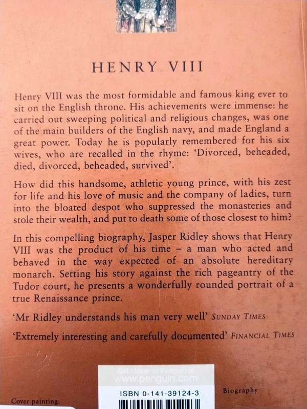Henry VIII, Jasper Ridley