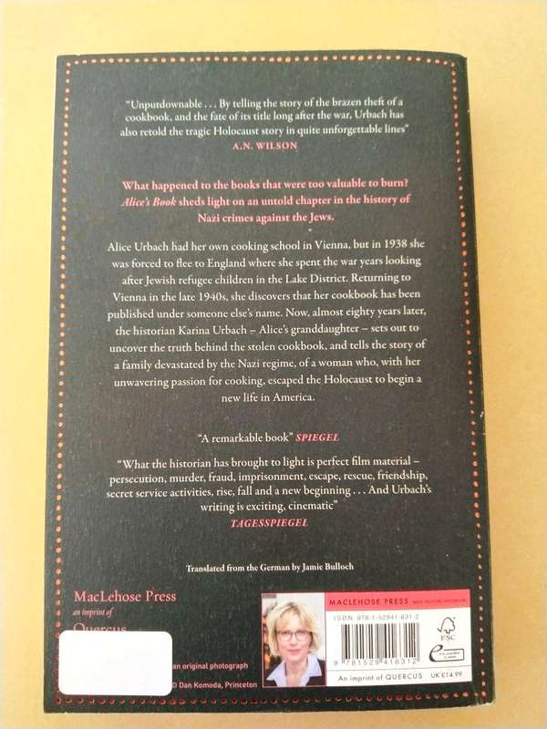 Alice's Book - How the Nazis Stole my Grandmother's Cookbook, Karina Urbach