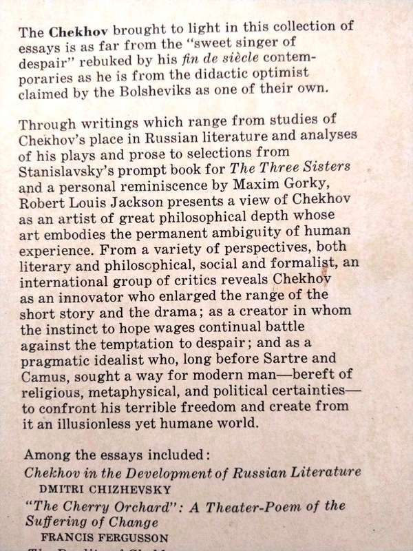 Chekhov - A Collection of Critical Essays, ed. Robert Louis Jackson