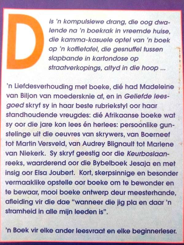 Geliefde Leesgoed, Madeleine van Biljon