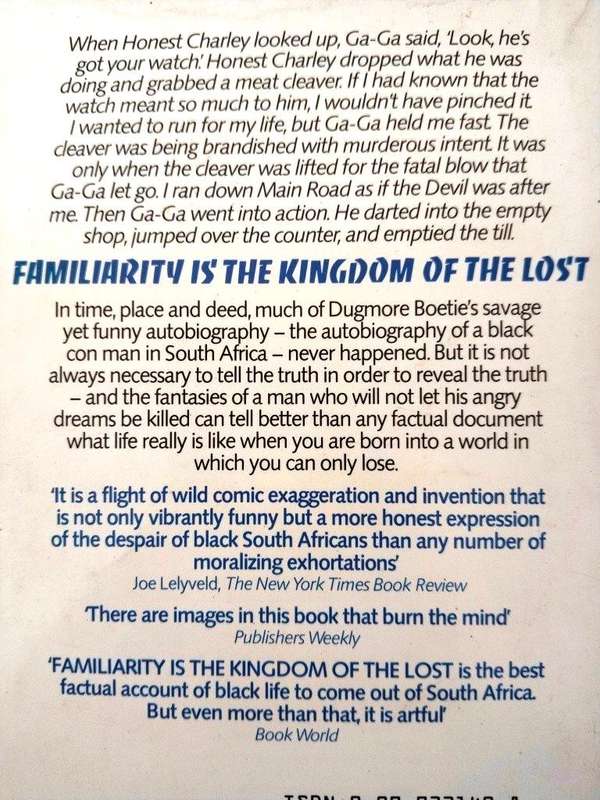 Familiarity is the Kingdom of the Lost, Dugmore Boetie