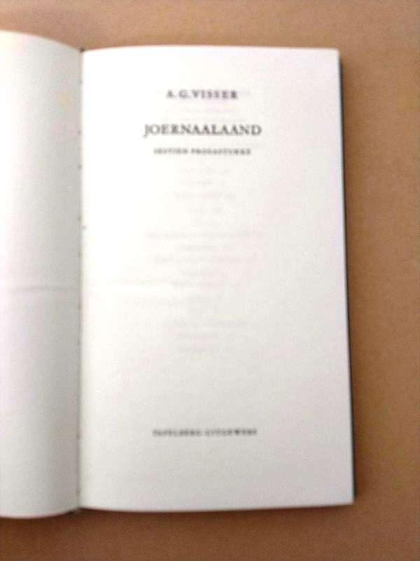 Joernaalaand - Sestien Prosastukke, A.G. Visser