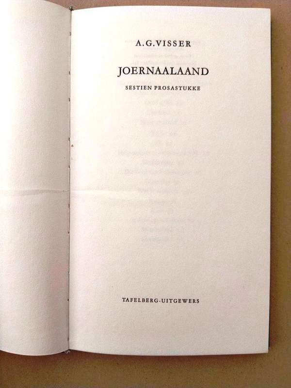 Joernaalaand - Sestien Prosastukke, A.G. Visser