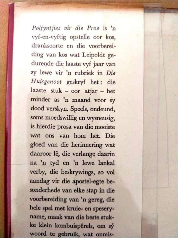 Polfyntjies vir die proe, C. Louis Leipoldt