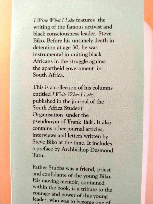 I Write What I Like, Steve Biko