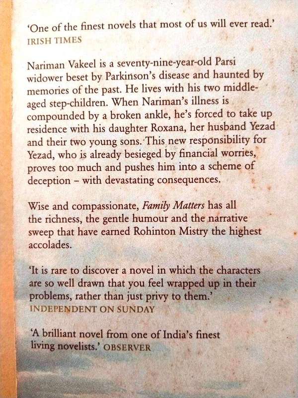 Family Matters, Rohinton Mistry