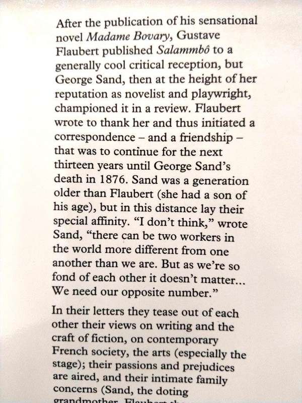 Flaubert-Sand, The Correspondence