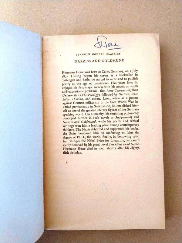 Narziss and Goldmund, Herman Hesse