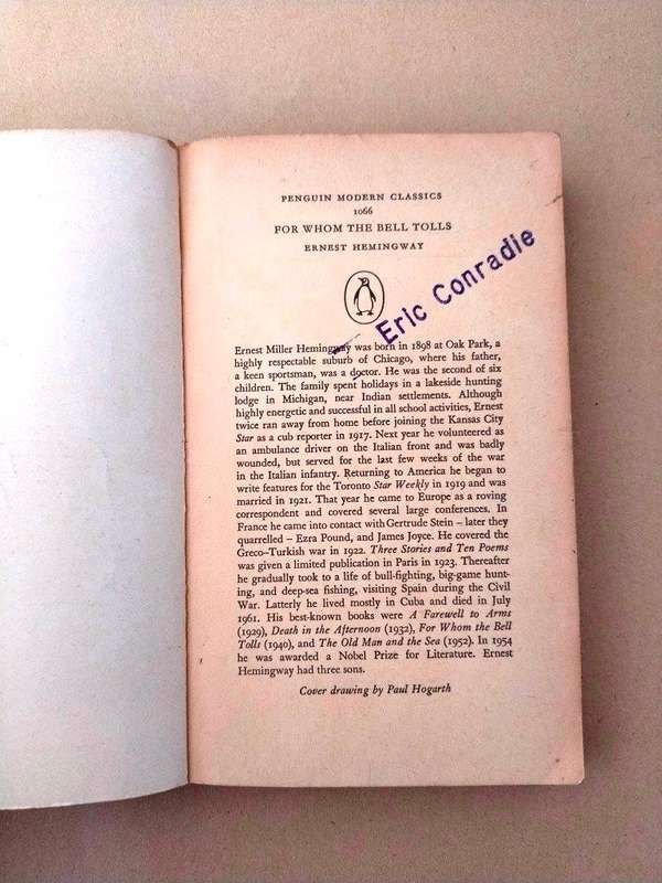 For Whom the Bell Tolls, Ernest Hemingway