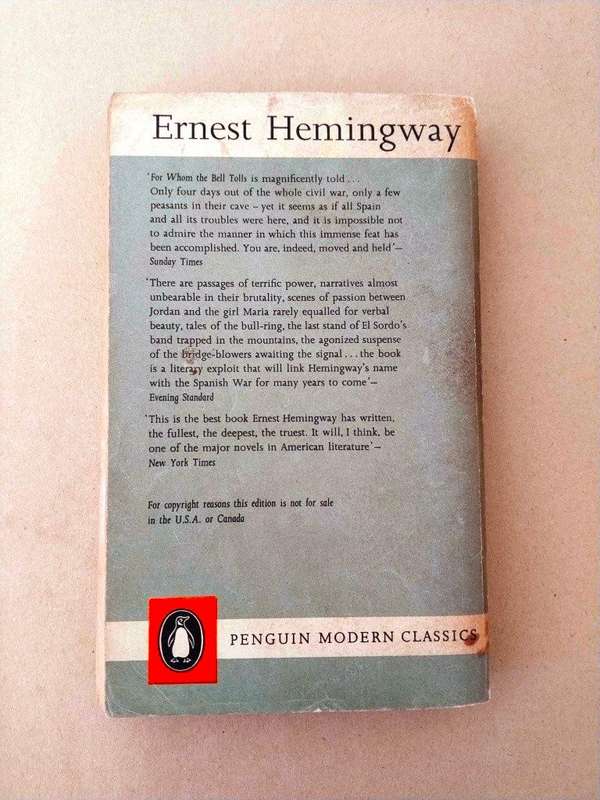 For Whom the Bell Tolls, Ernest Hemingway