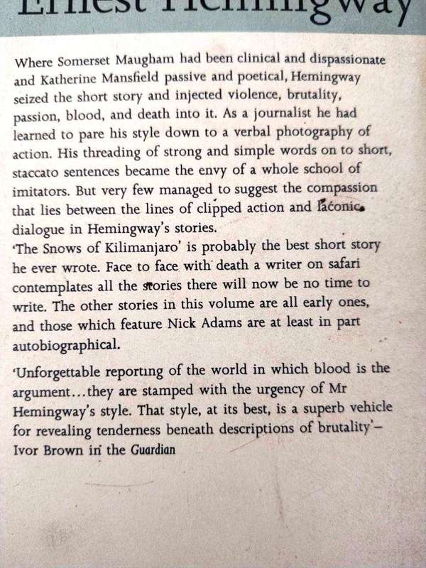 'The Snows of Kilimanjaro' and Other Stories, Ernest Hemingway