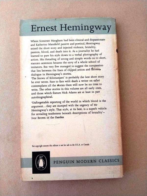 'The Snows of Kilimanjaro' and Other Stories, Ernest Hemingway