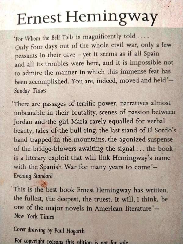 For Whom the Bell Tolls, Ernest Hemingway