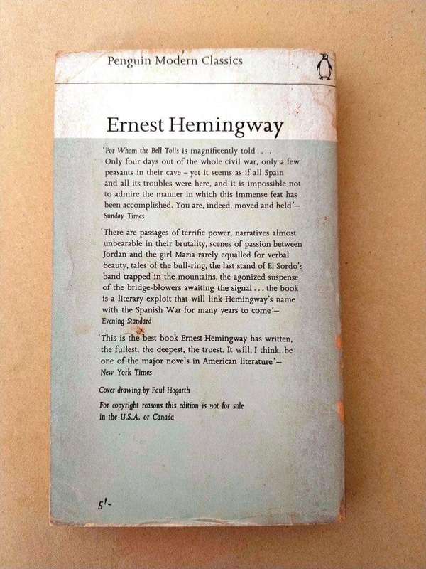 For Whom the Bell Tolls, Ernest Hemingway