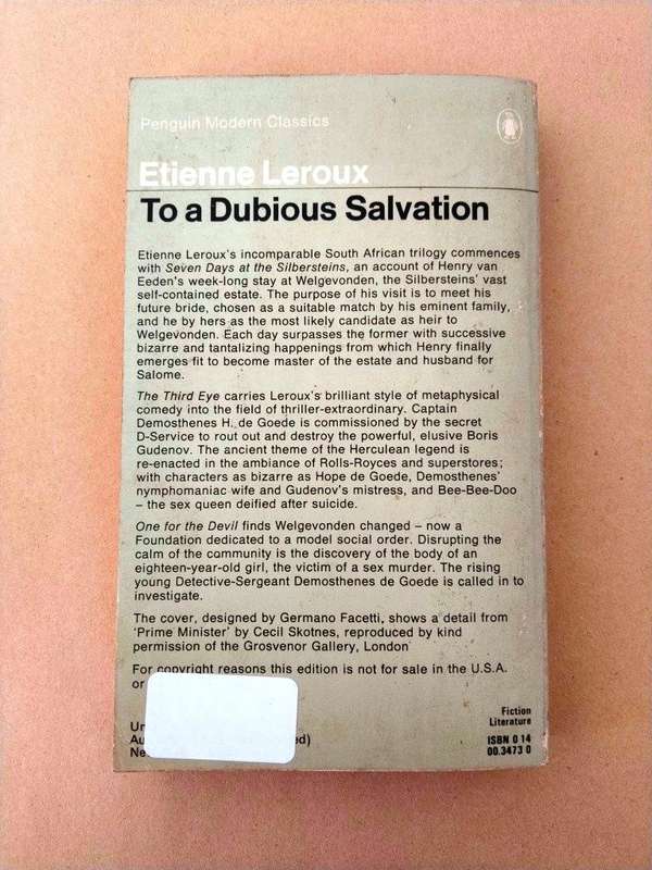 To a Dubious Salvation, Etienne Le Roux