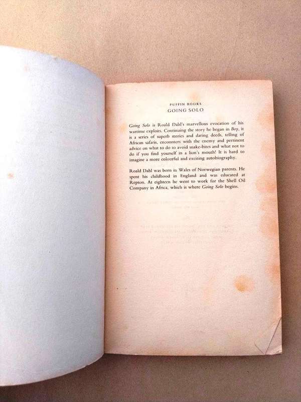 Going Solo, Roald Dahl