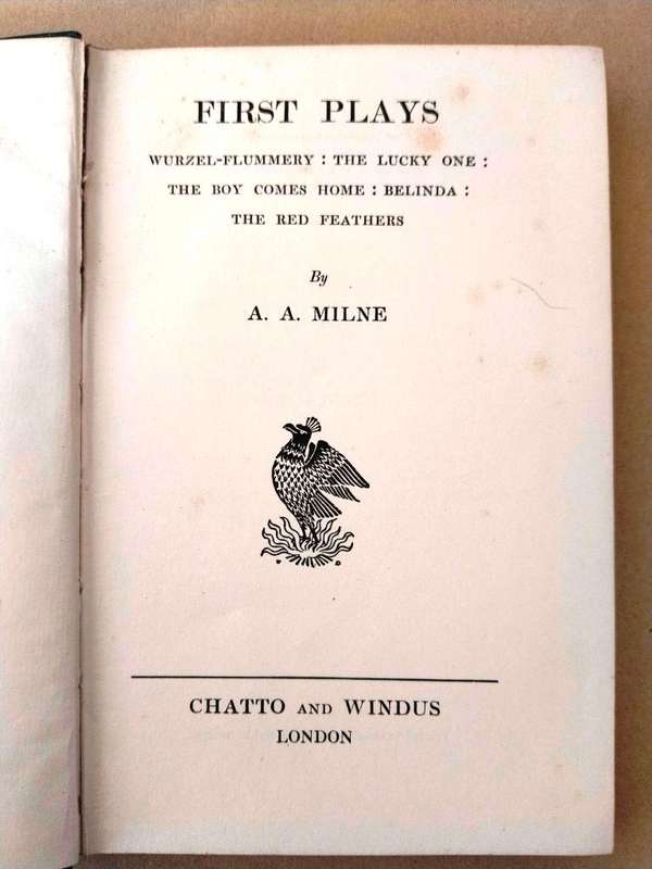 First Plays, A.A. Milne [1928 edition]