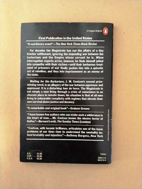 Waiting for the Barbarians, J.M. Coetzee