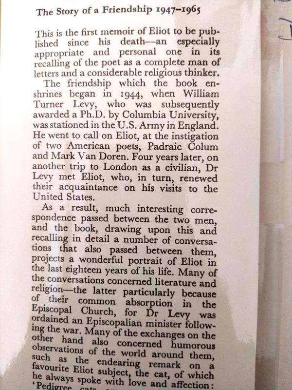 Affectionately, T.S. Eliot, William Turner Levy and Victor Scherle
