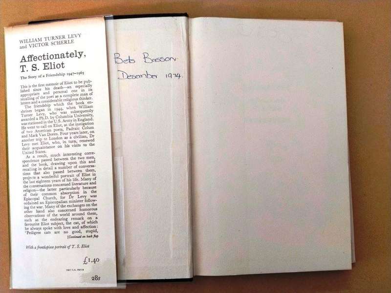 Affectionately, T.S. Eliot, William Turner Levy and Victor Scherle
