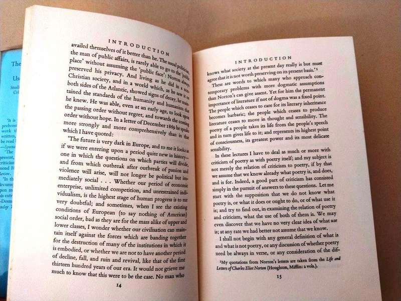 The Use of Poetry and the Use of Criticism, T.S. Eliot