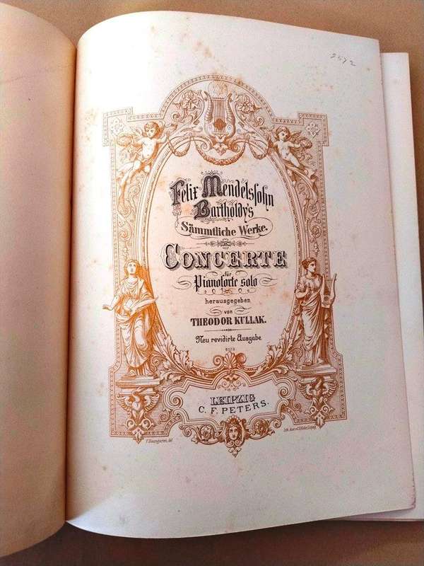 Mendelssohn Concertos for piano [antique/vintage score, rebound]