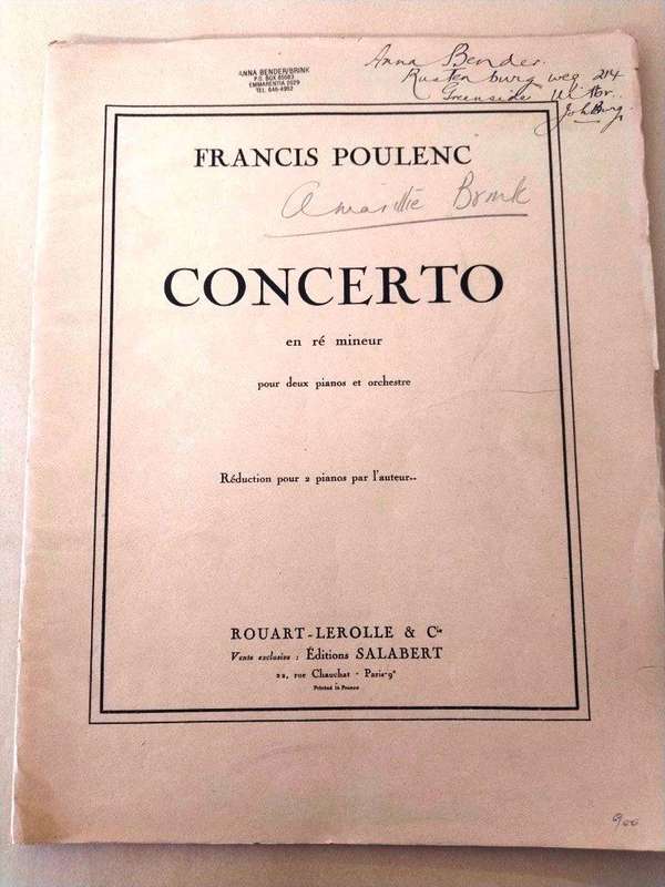 Concerto for 2 pianos in D minor, Francis Poulenc